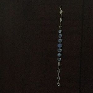 Gold plated with 7 gradual sized  moonstones bracelet